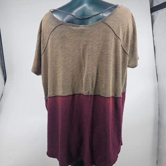 Free People We the Free Midnight Color Block Oversize Boho Tee Women's M + 3580 - Picture 3 of 8